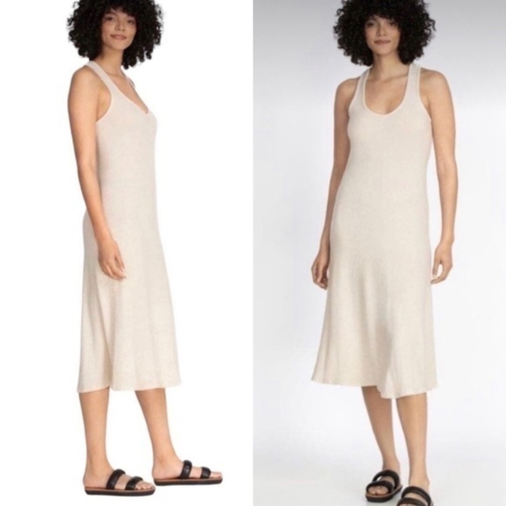 Johnny Was Calme Sleeveless Throw On Cozy Dress, Ecru, size S NWT